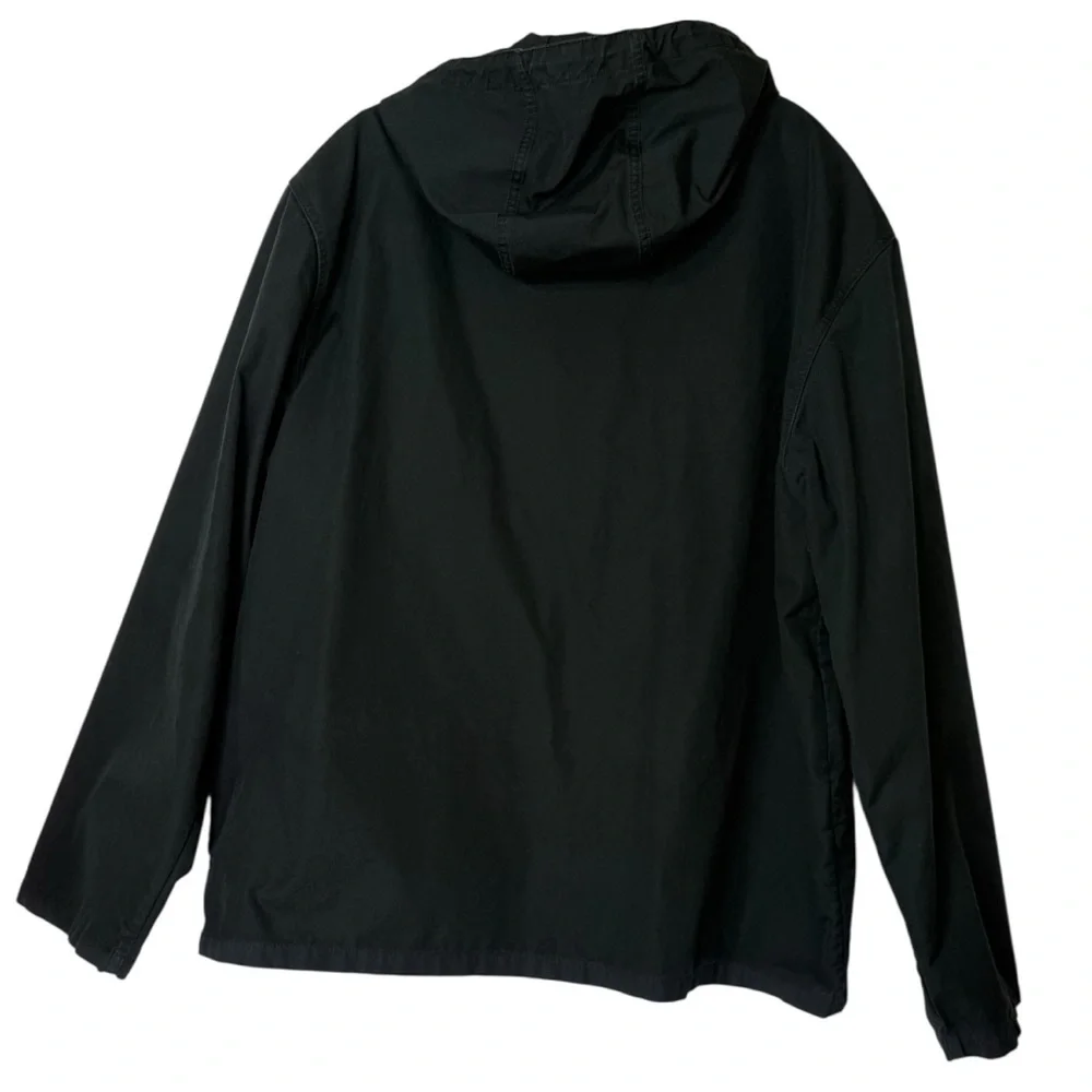 Vintage Polo Ralph Lauren Black Full Zip Hooded Jacket‎ Mens Large Inside Pocket